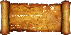 Drescher Mietta névjegykártya